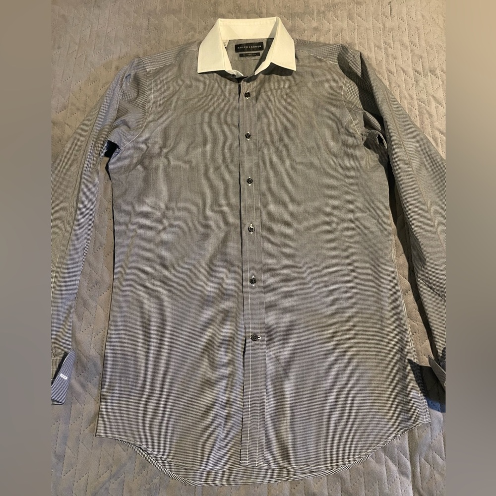 Ralph Lauren Tailor fit made in Italy button up shirt mens size 15 pre-owned